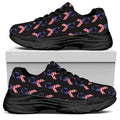 American Flag Ribbon Pattern Print Black Chunky Shoes
