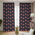 American Flag Ribbon Pattern Print Dimout Pencil Pleat Curtains