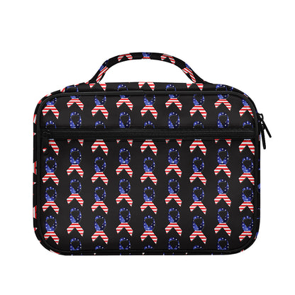 American Flag Ribbon Pattern Print Briefcase Bible Bag