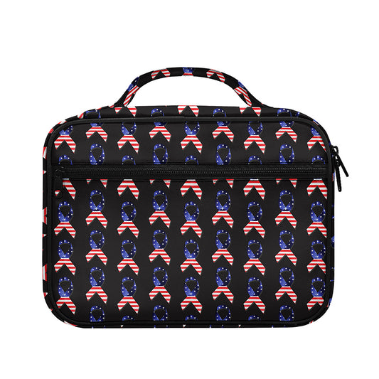 American Flag Ribbon Pattern Print Briefcase Bible Bag