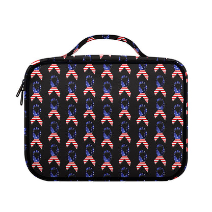 American Flag Ribbon Pattern Print Briefcase Bible Bag