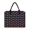 American Flag Ribbon Pattern Print Canvas Tote Bag