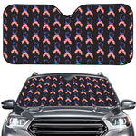 American Flag Ribbon Pattern Print Car Windshield Sun Shade