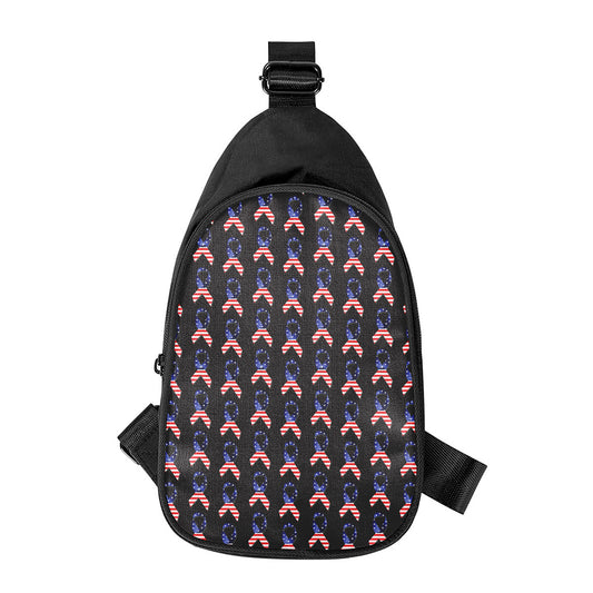 American Flag Ribbon Pattern Print Chest Bag