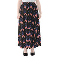 American Flag Ribbon Pattern Print Chiffon Maxi Skirt