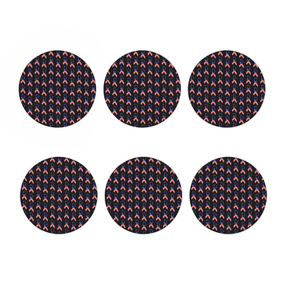 American Flag Ribbon Pattern Print Coaster Set