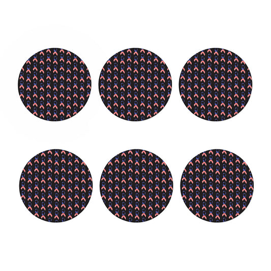 American Flag Ribbon Pattern Print Coaster Set