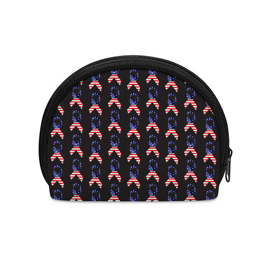 American Flag Ribbon Pattern Print Coin Purse