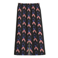 American Flag Ribbon Pattern Print Cotton Front Slit Maxi Skirt