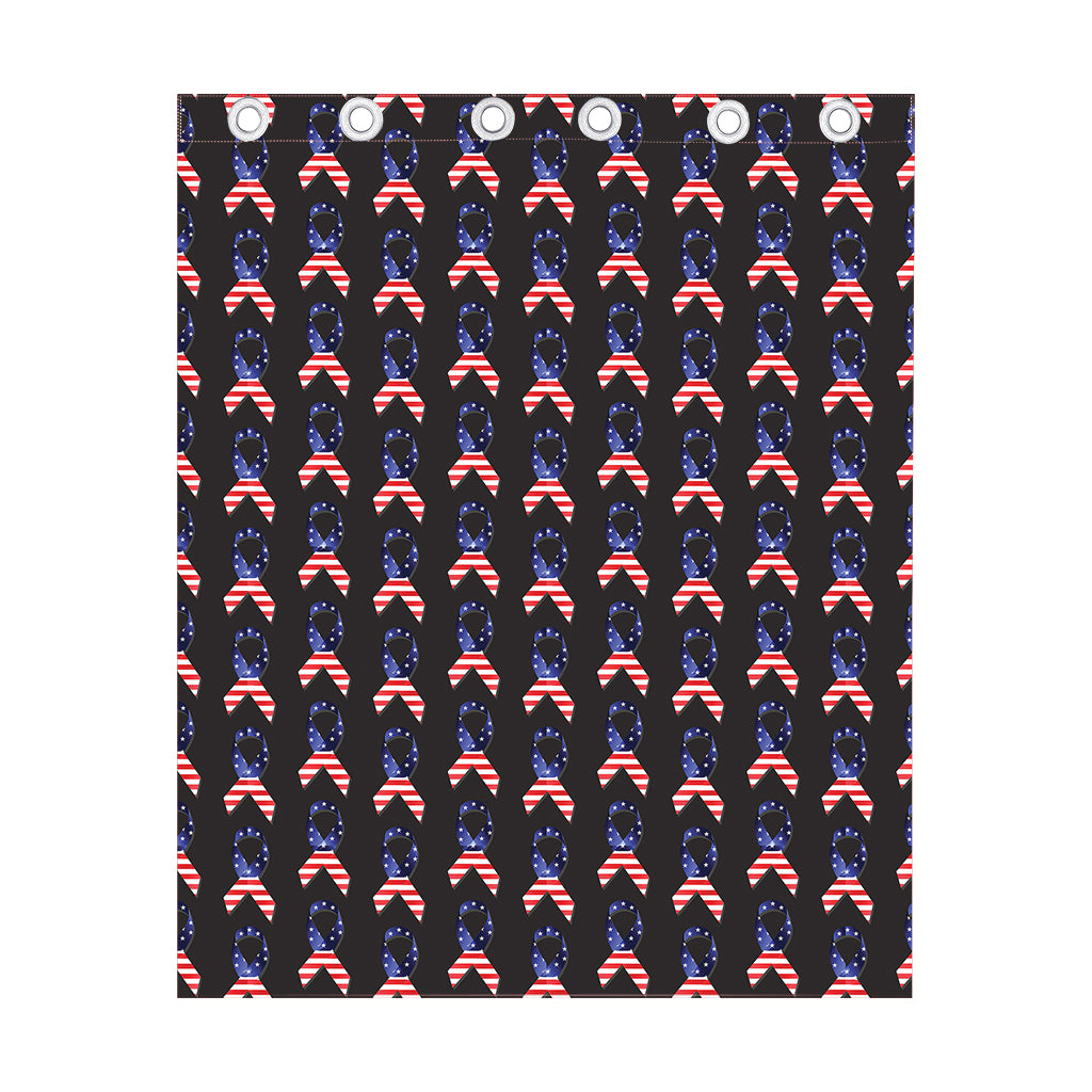American Flag Ribbon Pattern Print Curtain