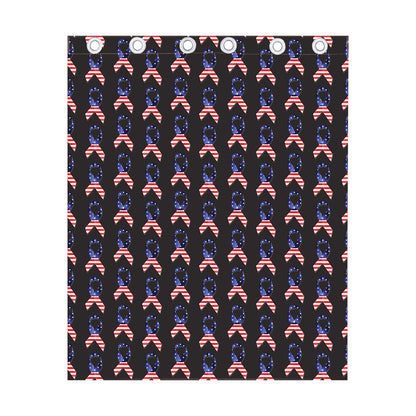American Flag Ribbon Pattern Print Curtain