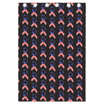 American Flag Ribbon Pattern Print Curtain