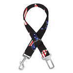American Flag Ribbon Pattern Print Dog Seat Belt