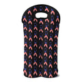 American Flag Ribbon Pattern Print Double Neoprene Wine Tote