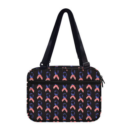 American Flag Ribbon Pattern Print Double Strap Bible Bag