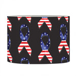 American Flag Ribbon Pattern Print Drum Lamp Shade