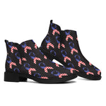American Flag Ribbon Pattern Print Flat Ankle Boots