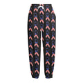 American Flag Ribbon Pattern Print Fleece Lined Knit Pants