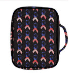 American Flag Ribbon Pattern Print Front Pocket Bible Bag
