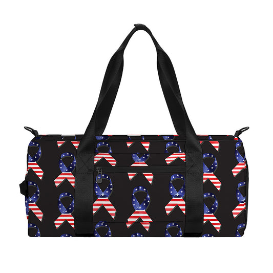 American Flag Ribbon Pattern Print Gym Bag