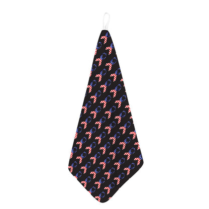 American Flag Ribbon Pattern Print Hand Towel