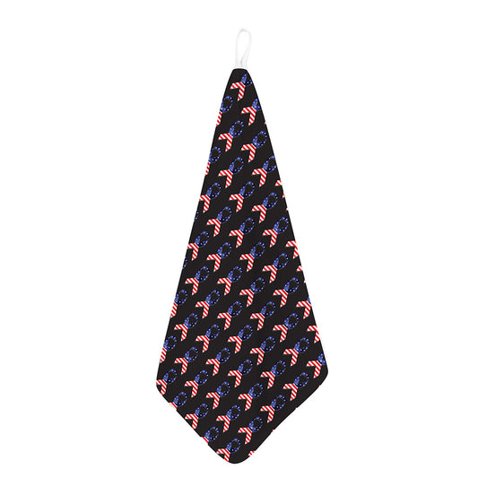 American Flag Ribbon Pattern Print Hand Towel