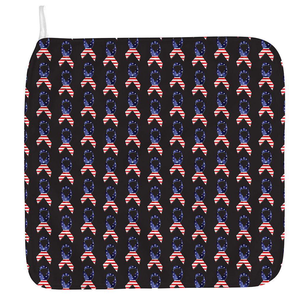 American Flag Ribbon Pattern Print Hand Towel