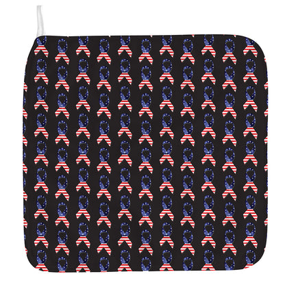 American Flag Ribbon Pattern Print Hand Towel