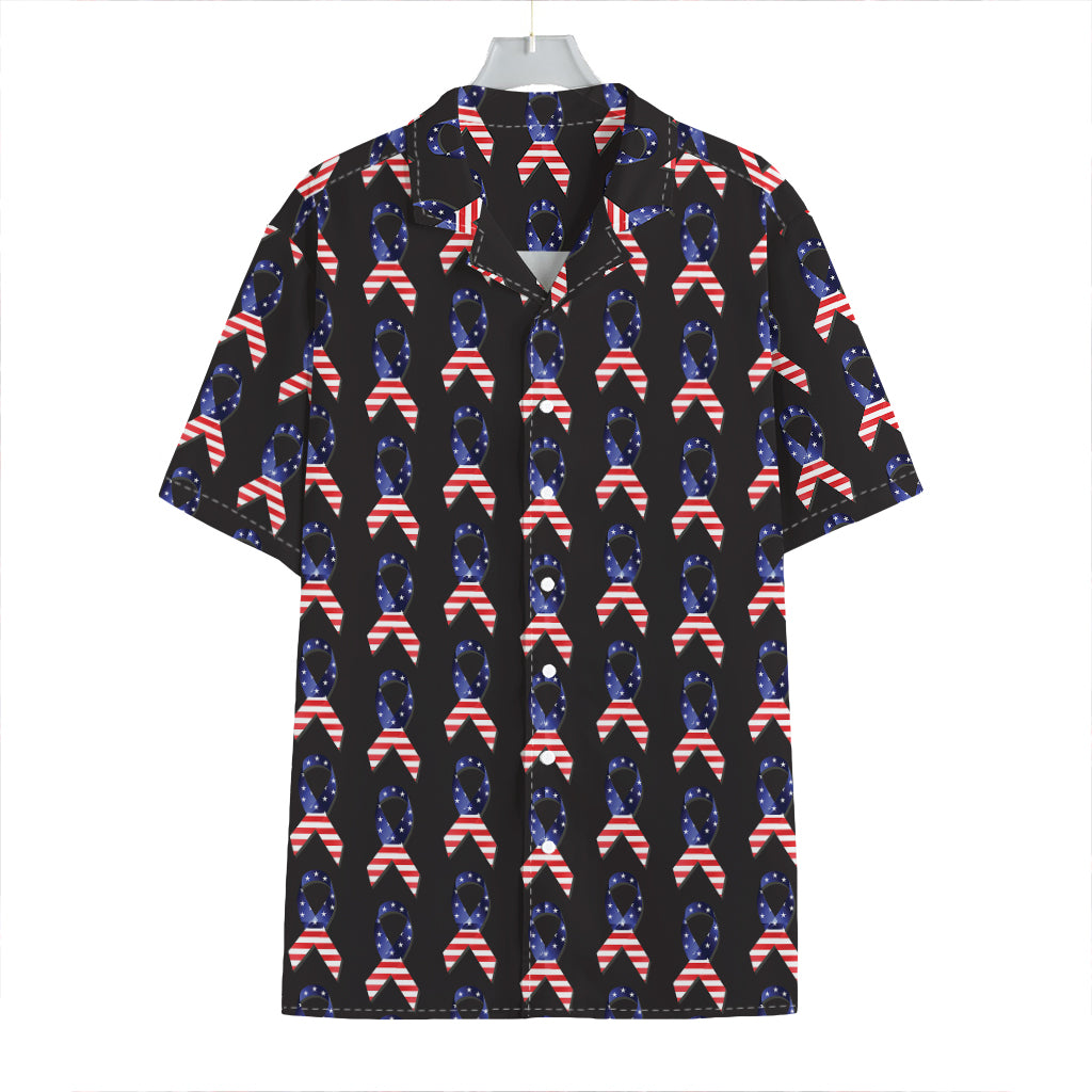 American Flag Ribbon Pattern Print Hawaiian Shirt