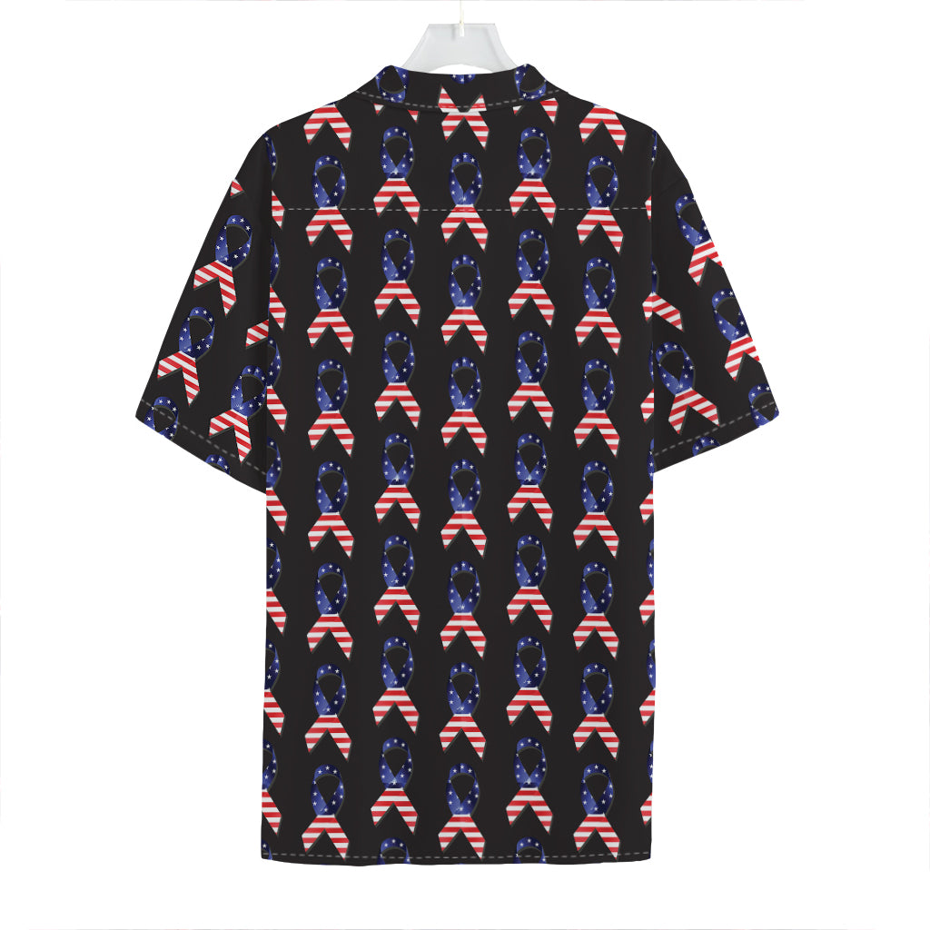 American Flag Ribbon Pattern Print Hawaiian Shirt