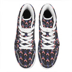 American Flag Ribbon Pattern Print High Top Leather Sneakers