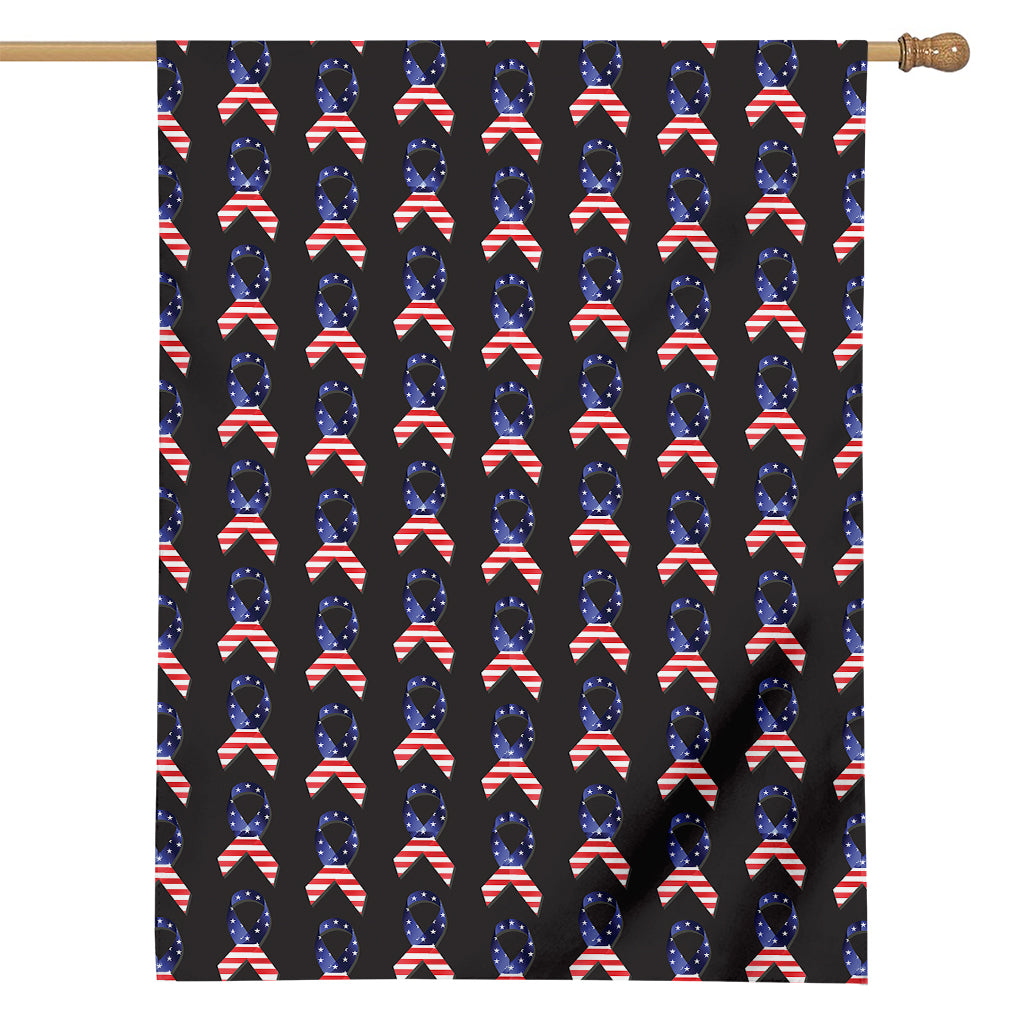 American Flag Ribbon Pattern Print House Flag