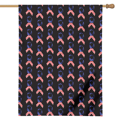 American Flag Ribbon Pattern Print House Flag