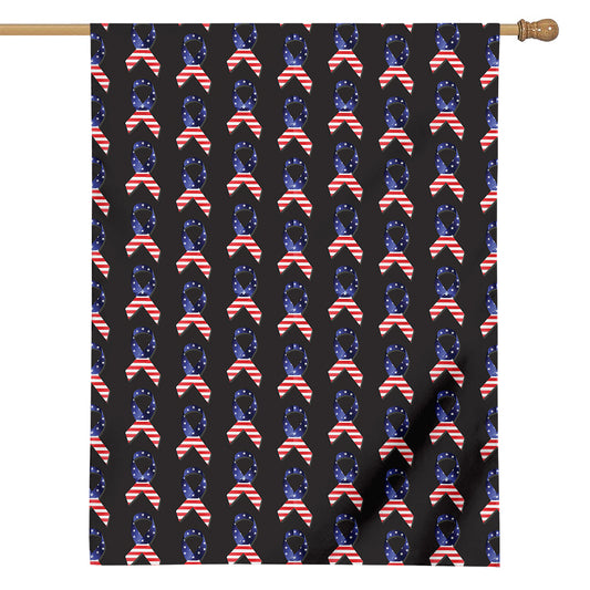 American Flag Ribbon Pattern Print House Flag