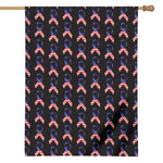 American Flag Ribbon Pattern Print House Flag
