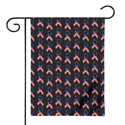 American Flag Ribbon Pattern Print House Flag