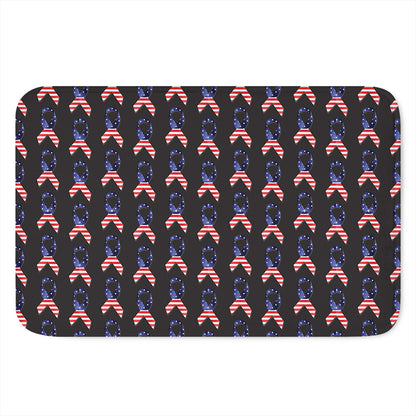 American Flag Ribbon Pattern Print Indoor Door Mat