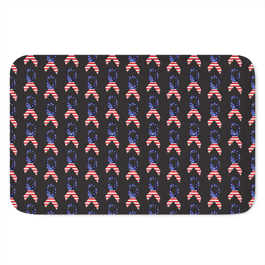 American Flag Ribbon Pattern Print Indoor Door Mat