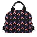 American Flag Ribbon Pattern Print Insulated Lunch Bag