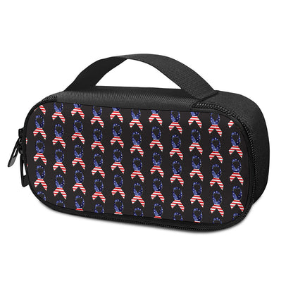 American Flag Ribbon Pattern Print Insulin Cooler Travel Case