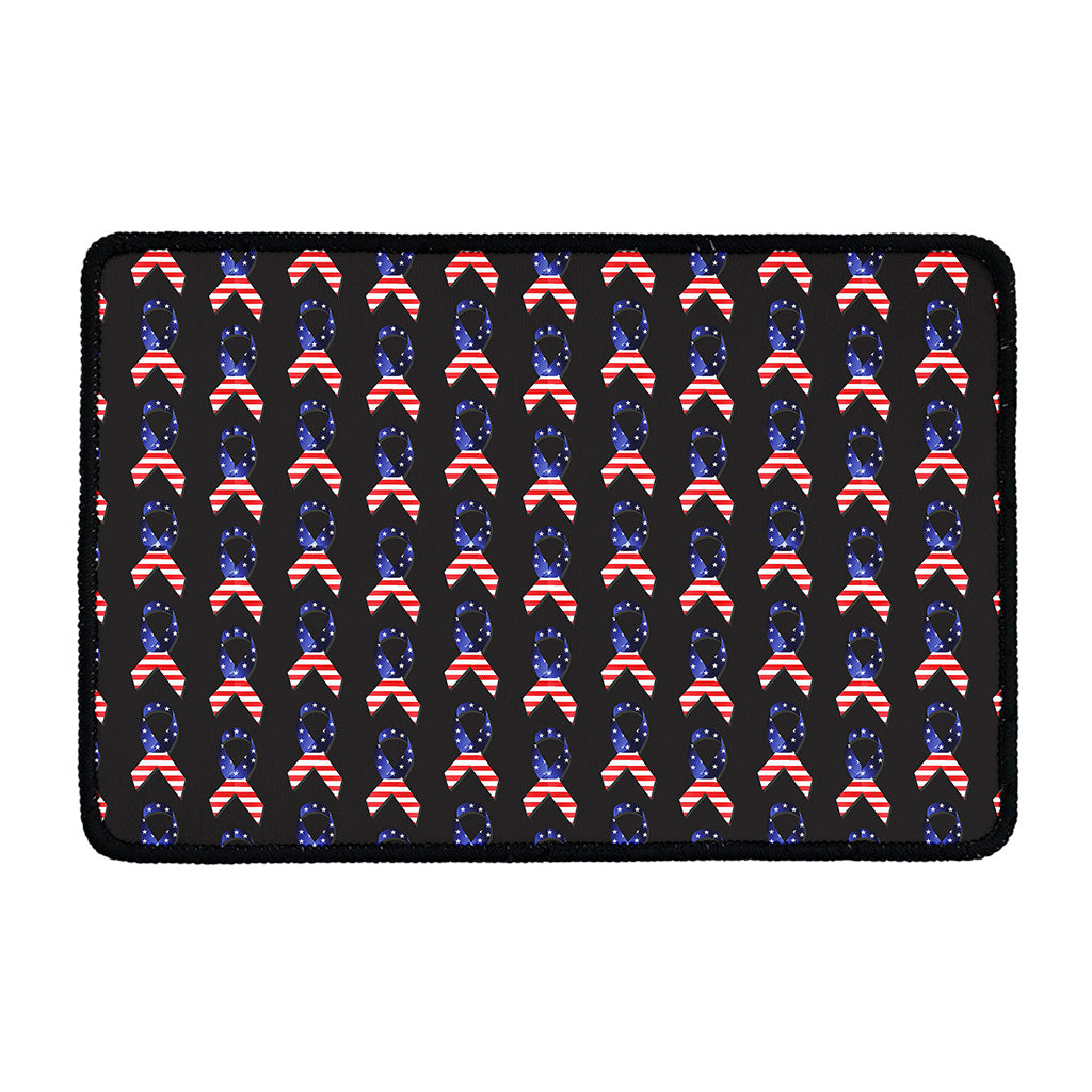 American Flag Ribbon Pattern Print Kitchen Mat