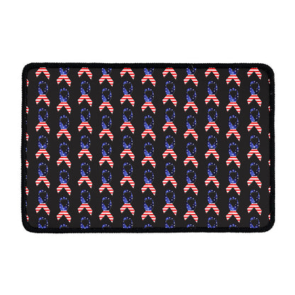 American Flag Ribbon Pattern Print Kitchen Mat