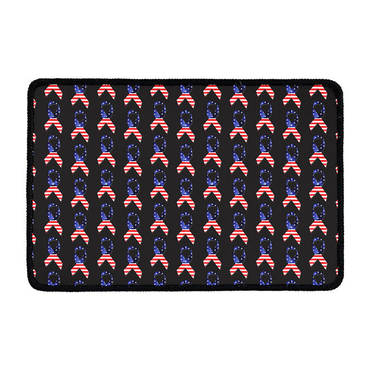 American Flag Ribbon Pattern Print Kitchen Mat