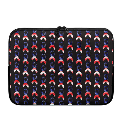 American Flag Ribbon Pattern Print Laptop Sleeve