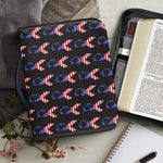 American Flag Ribbon Pattern Print Leather Bible Cover