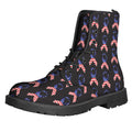 American Flag Ribbon Pattern Print Lace-Up Boots