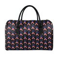 American Flag Ribbon Pattern Print Leather Duffel Bag