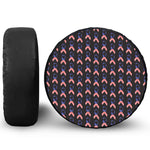 American Flag Ribbon Pattern Print Leather Spare Tire Cover