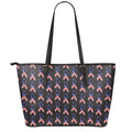 American Flag Ribbon Pattern Print Leather Tote Bag With Zipper