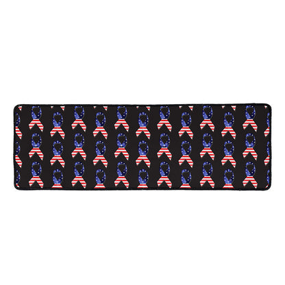 American Flag Ribbon Pattern Print Long Kitchen Mat